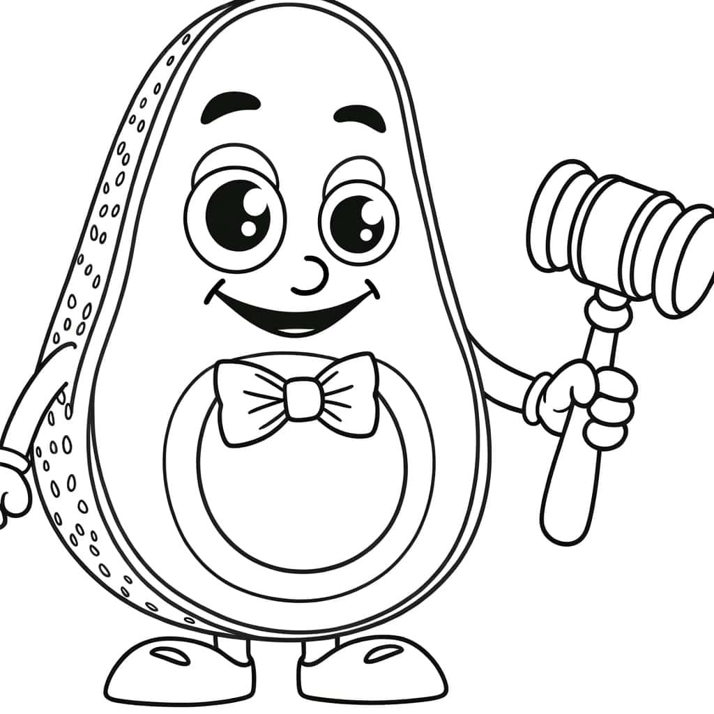Coloriage Avocat en costume à imprimer et colorier