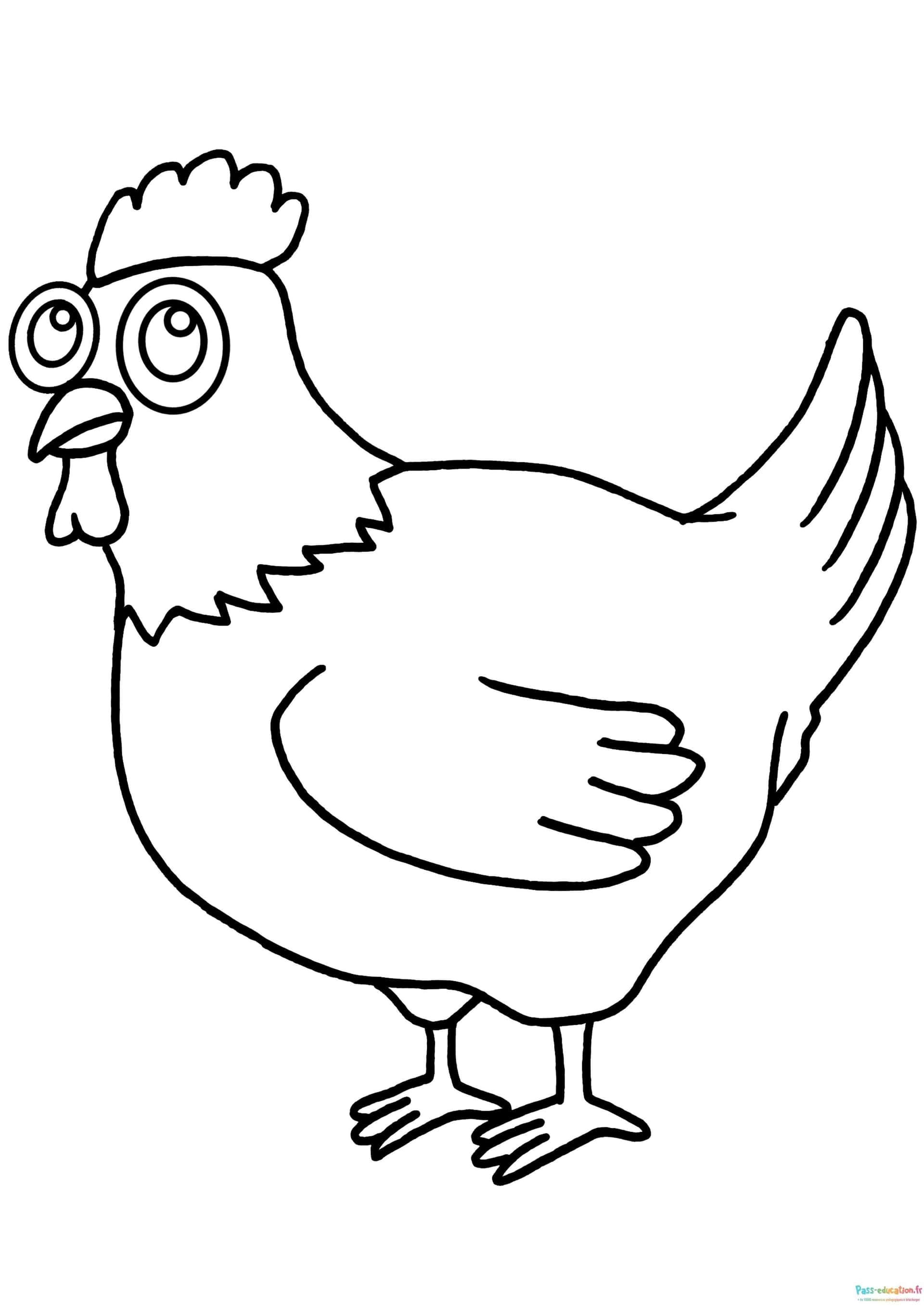 Coloriage Poule à lunettes à imprimer et colorier