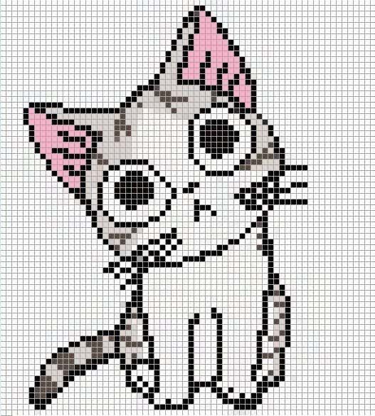 Coloriage Chat pixel à imprimer et colorier