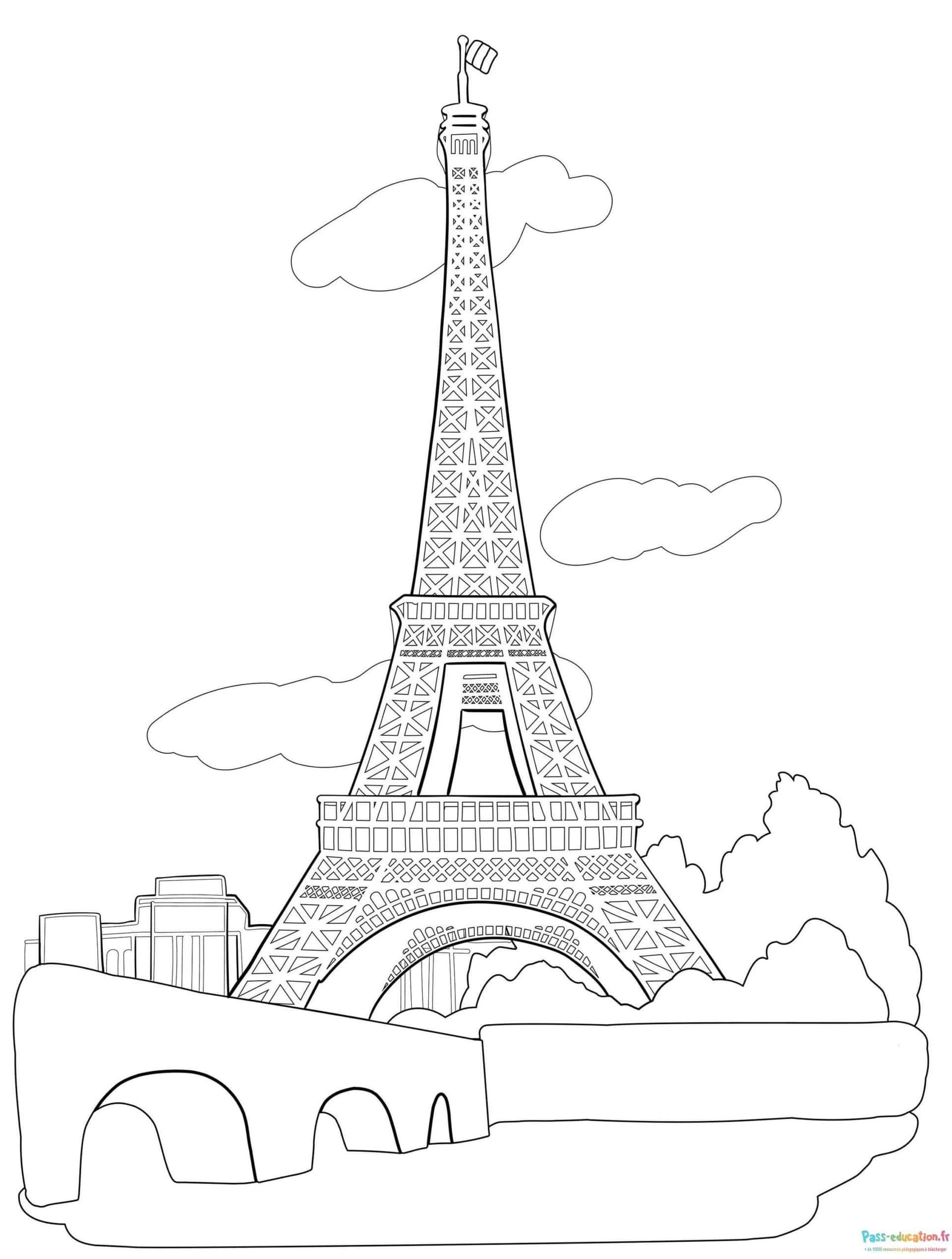 Coloriage Tour Eiffel à imprimer et colorier