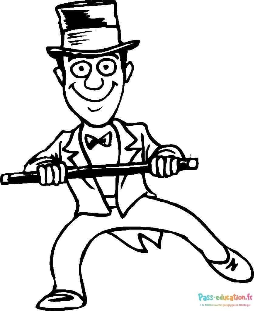 Coloriage Homme au monocle à imprimer et colorier