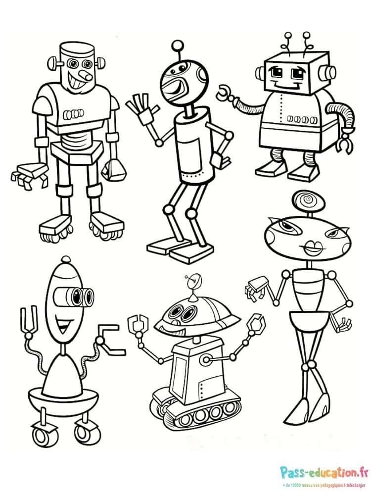 Coloriage Robots rigolos à imprimer et colorier