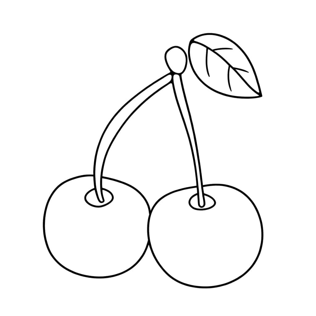 Coloriage Dessin Cerises à imprimer et colorier