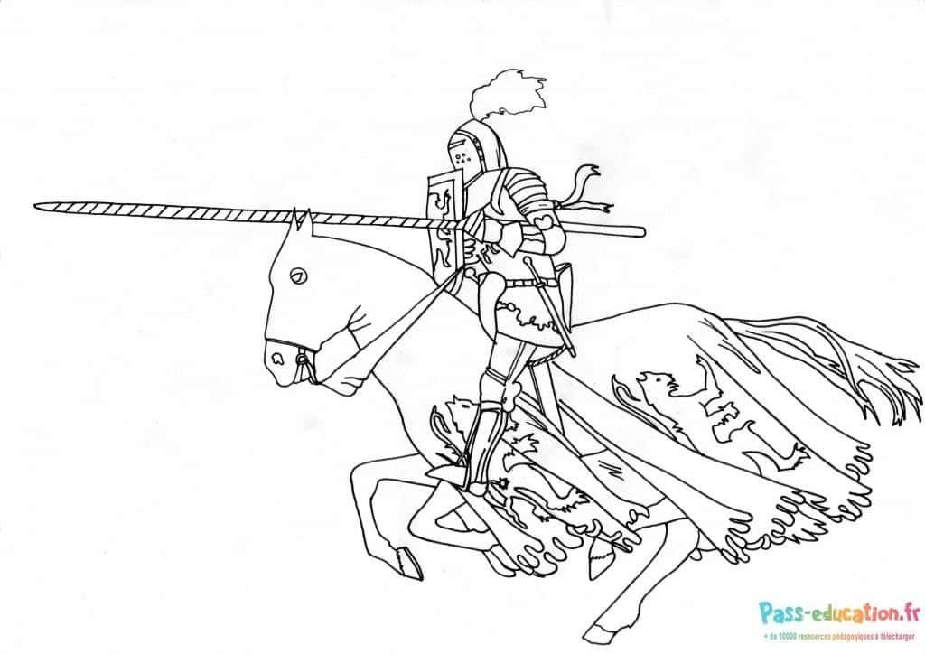 Coloriage Chevalier en armure à imprimer et colorier