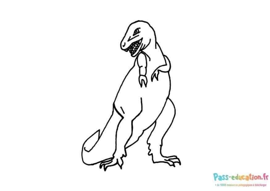 Coloriage T Rex en attente à imprimer et colorier
