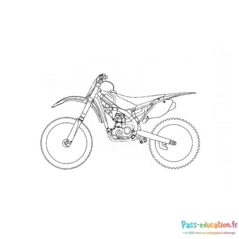 Coloriage Moto de cross à imprimer et colorier