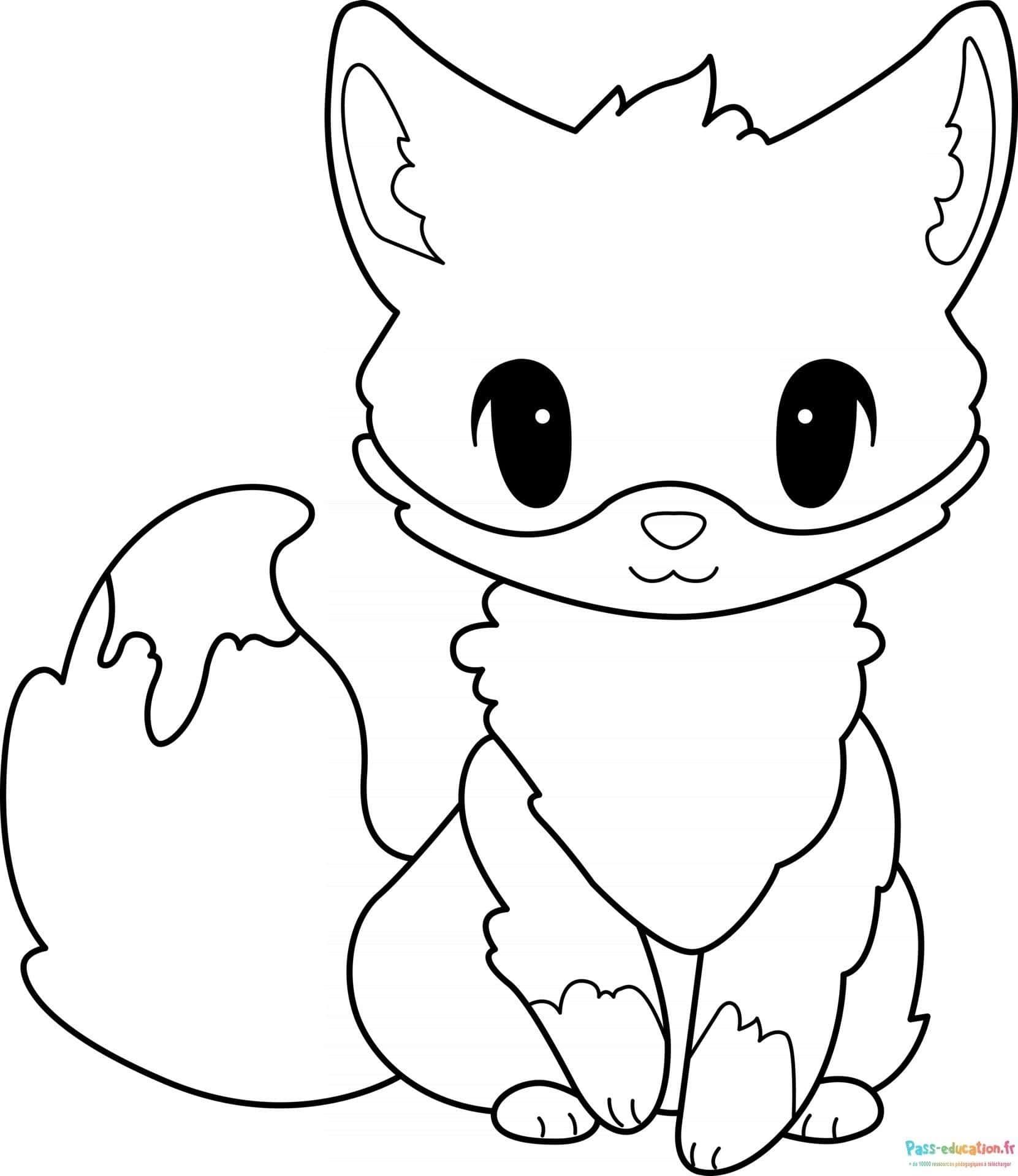 Coloriage Renard attendrissant à imprimer et colorier