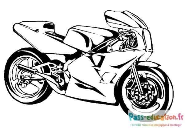 Coloriage Moto de course à imprimer et colorier