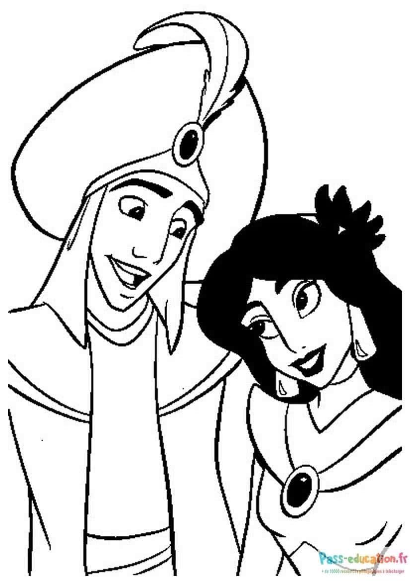 Coloriage Couple princier à imprimer et colorier