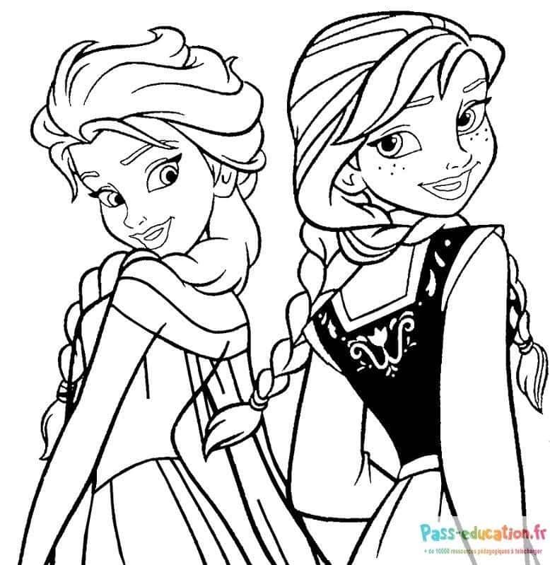 Coloriage Anna d'Arendelle à imprimer et colorier
