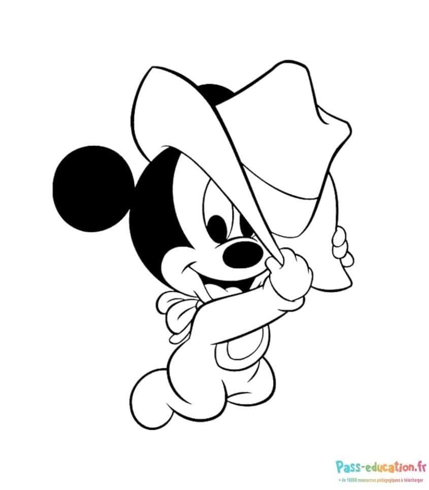 Coloriage Bébé Minnie Cowgirl à imprimer et colorier