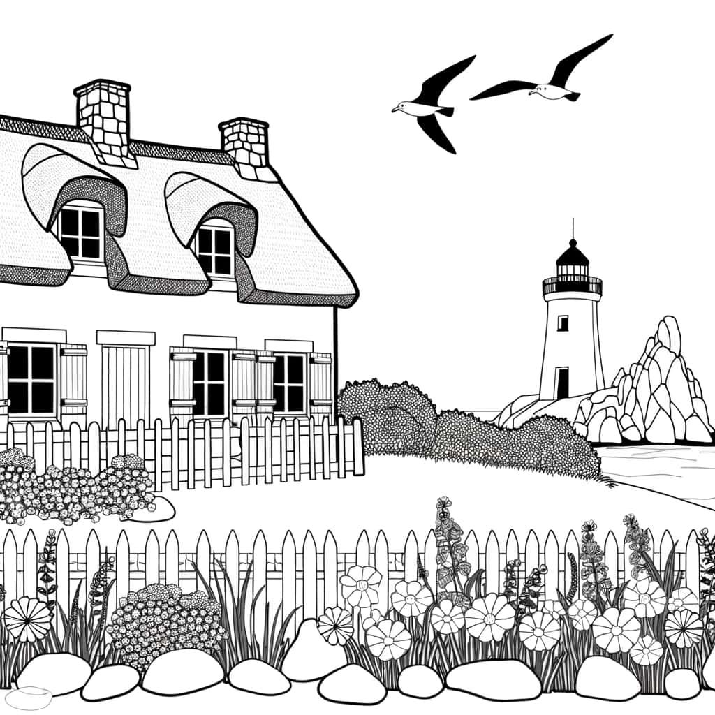 Coloriage Bretagne pittoresque à imprimer et colorier