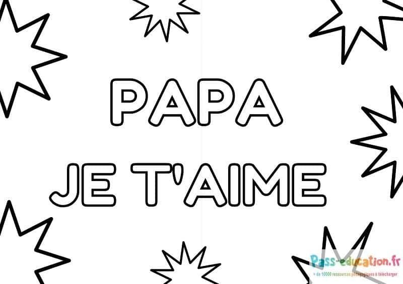 Coloriage Amour pour Papa à imprimer et colorier
