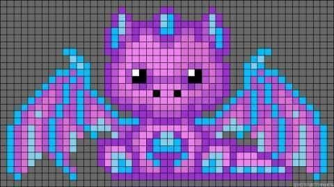 Coloriage Dragon pixelisé à imprimer et colorier