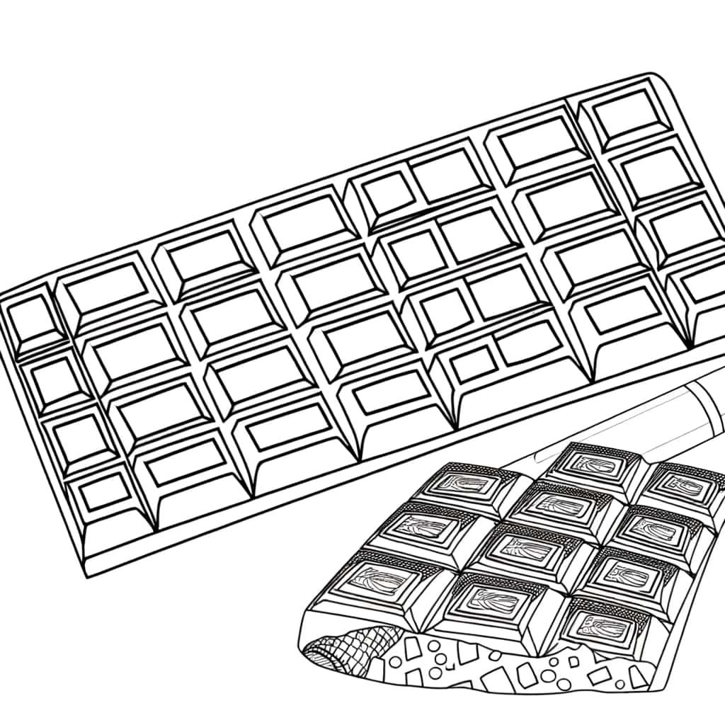 Coloriage Tablette de chocolat à imprimer et colorier