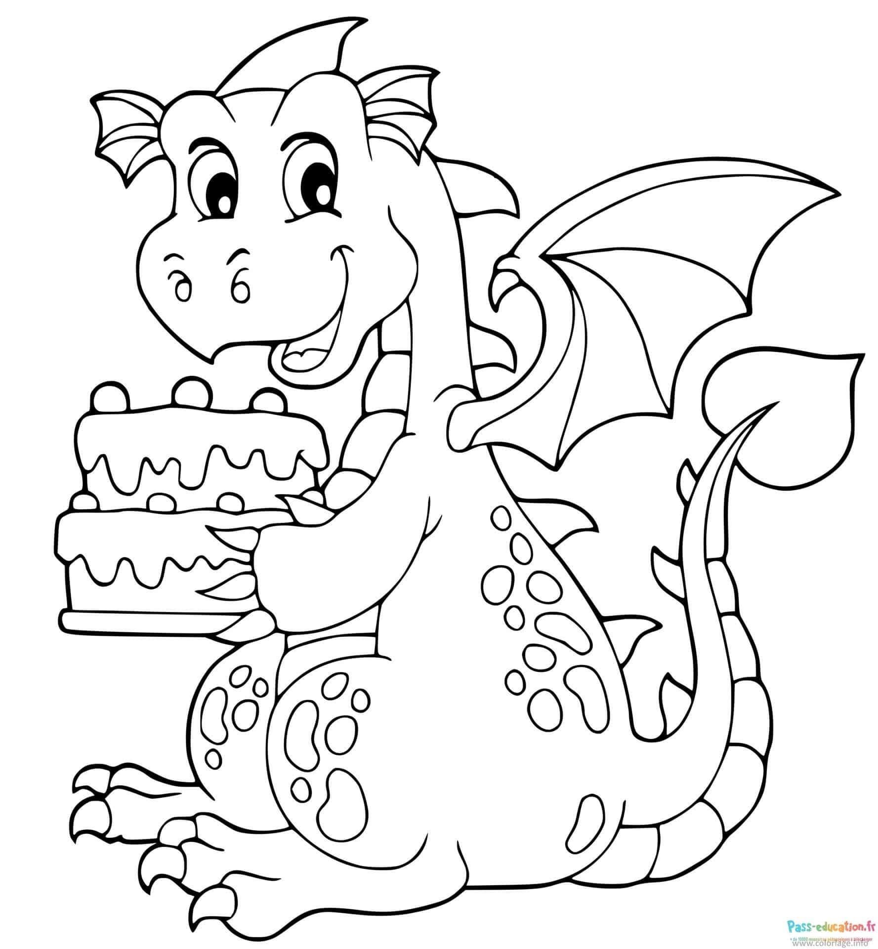 Coloriage Fête de dragon à imprimer et colorier