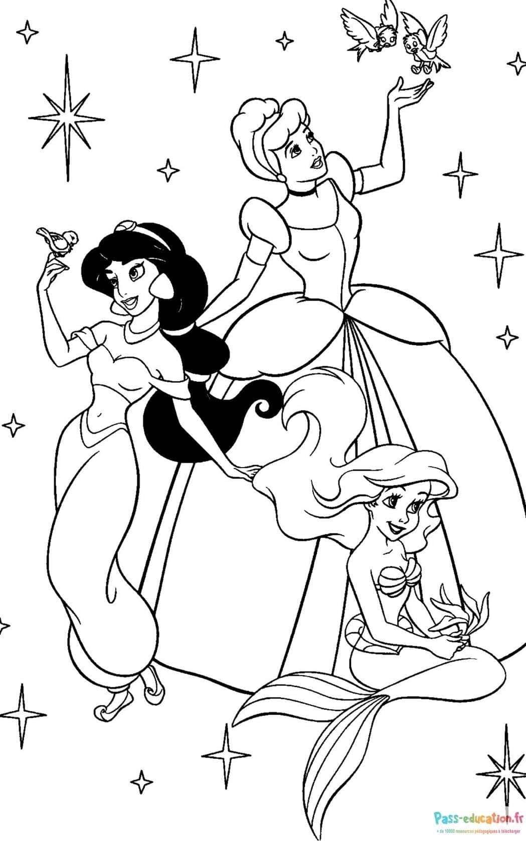 Coloriage Cendrillon et amis à imprimer et colorier