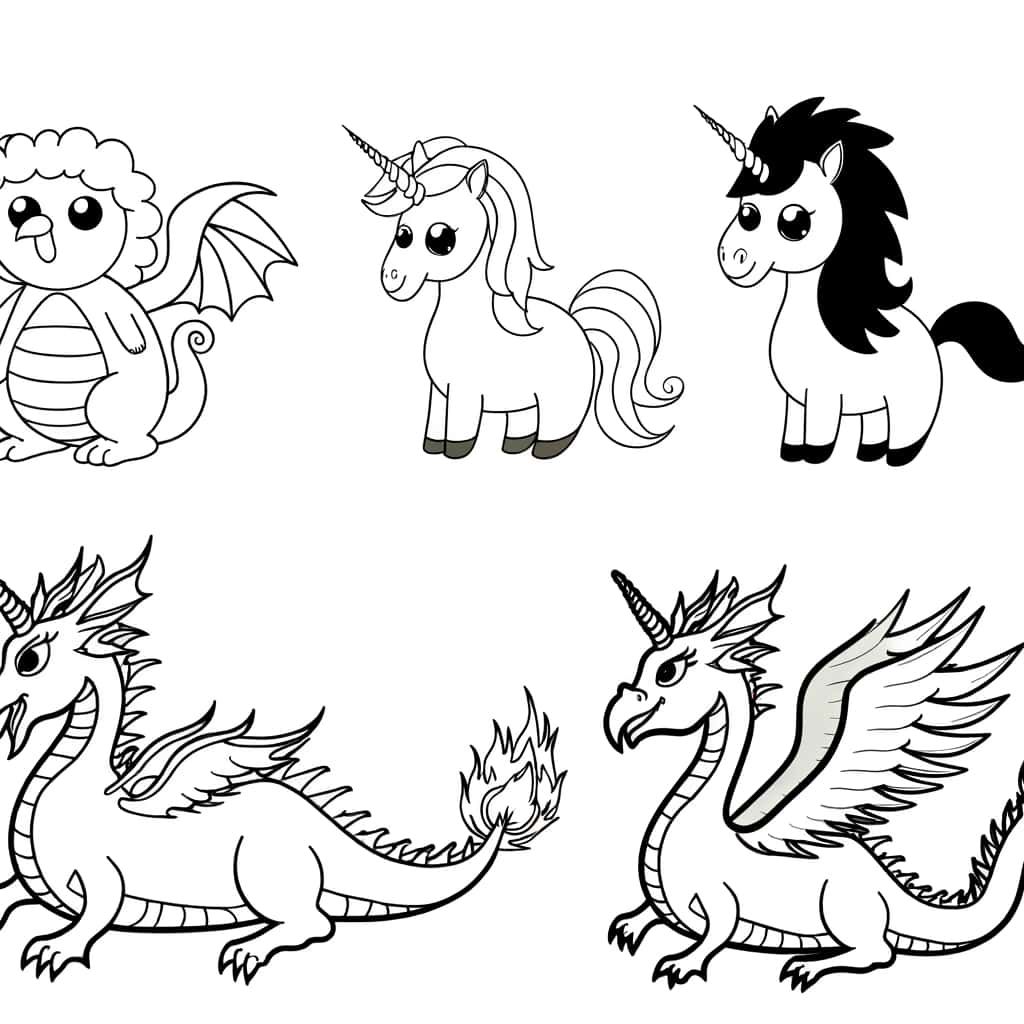 Coloriage Animaux fantastiques à imprimer et colorier