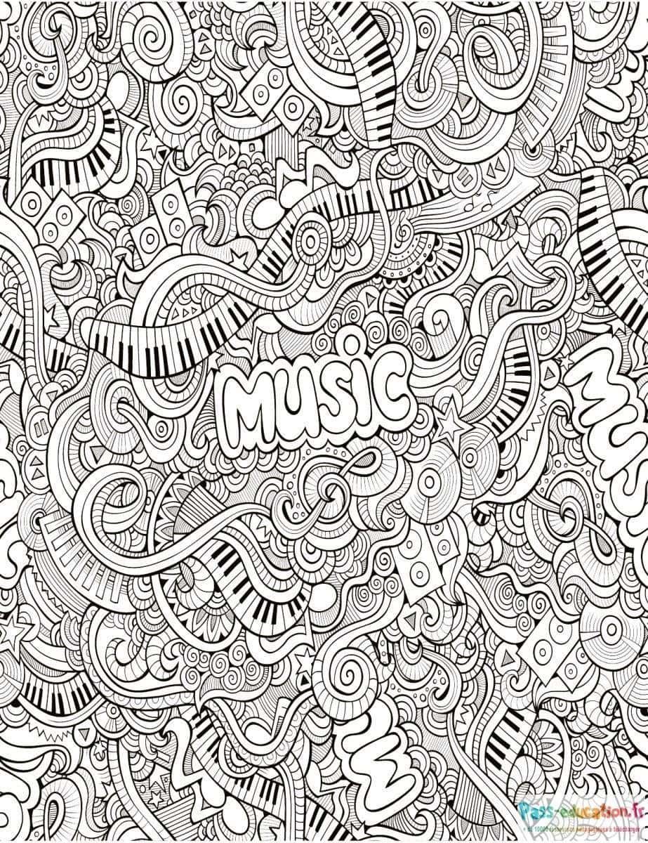 Coloriage Musique psychédélique à imprimer et colorier