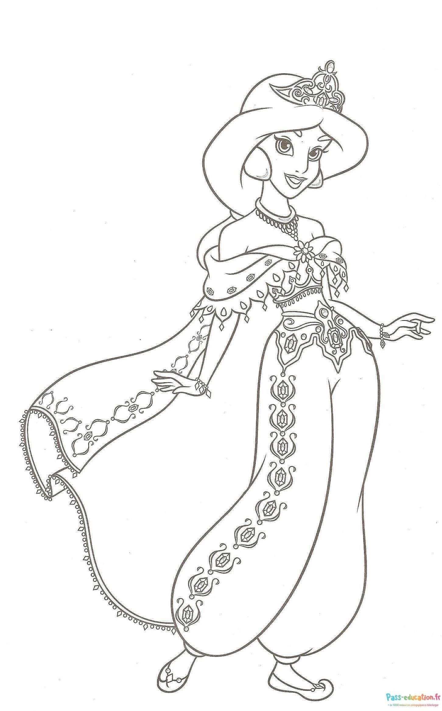 Coloriage Princesse orientale à imprimer et colorier