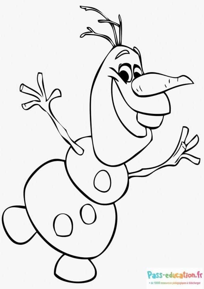 Coloriage Olaf en joie à imprimer et colorier