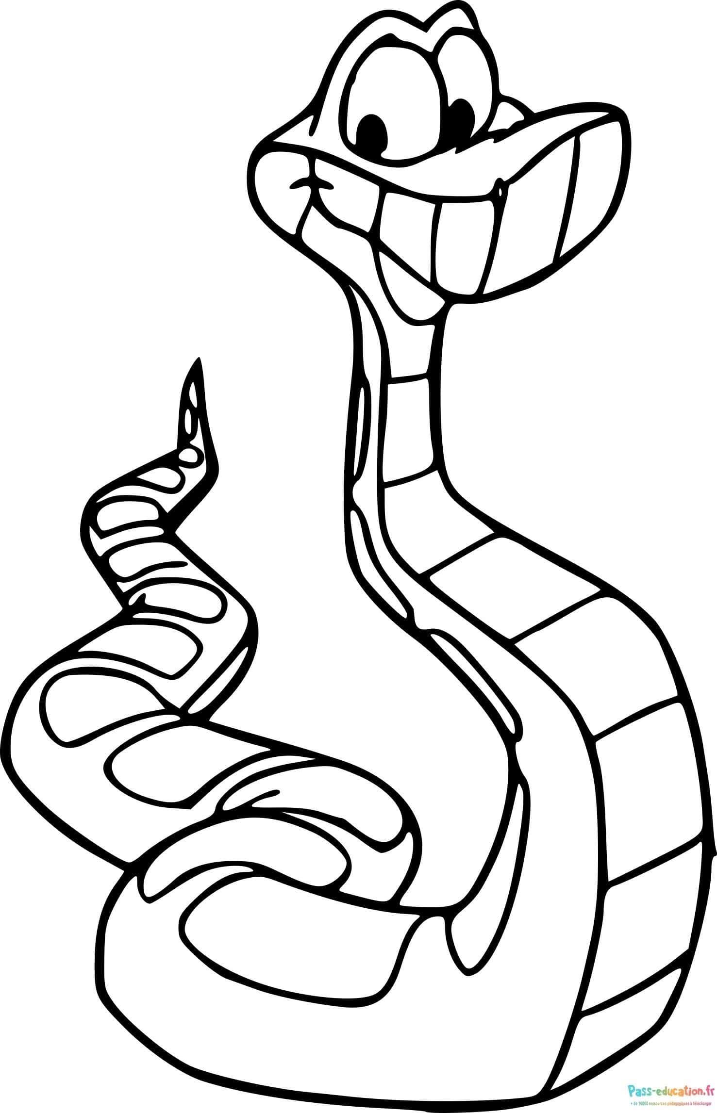 Coloriage Serpent souriant à imprimer et colorier
