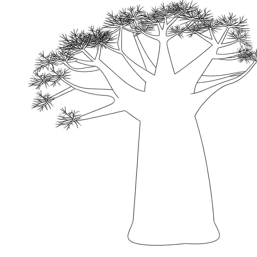 Coloriage Baobab majestueux à imprimer et colorier