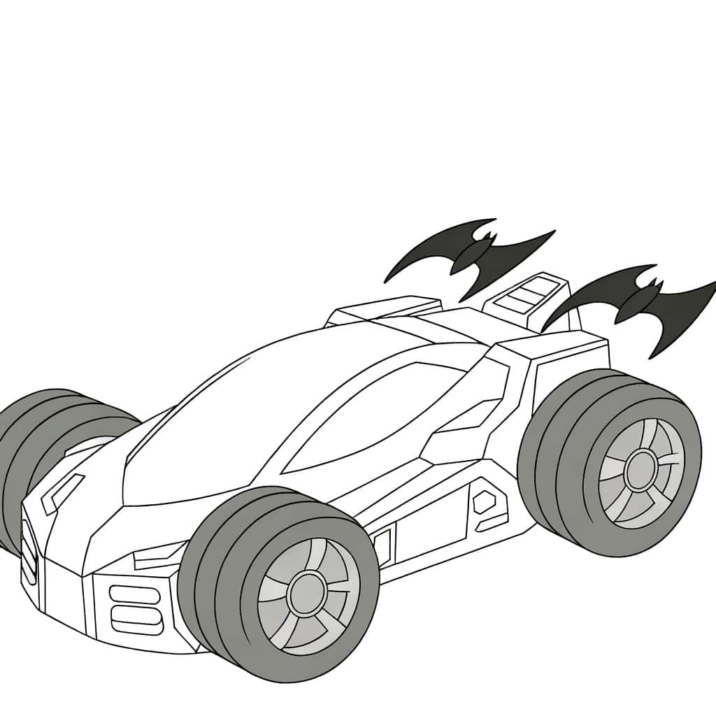 Coloriage Batmobile à imprimer et colorier