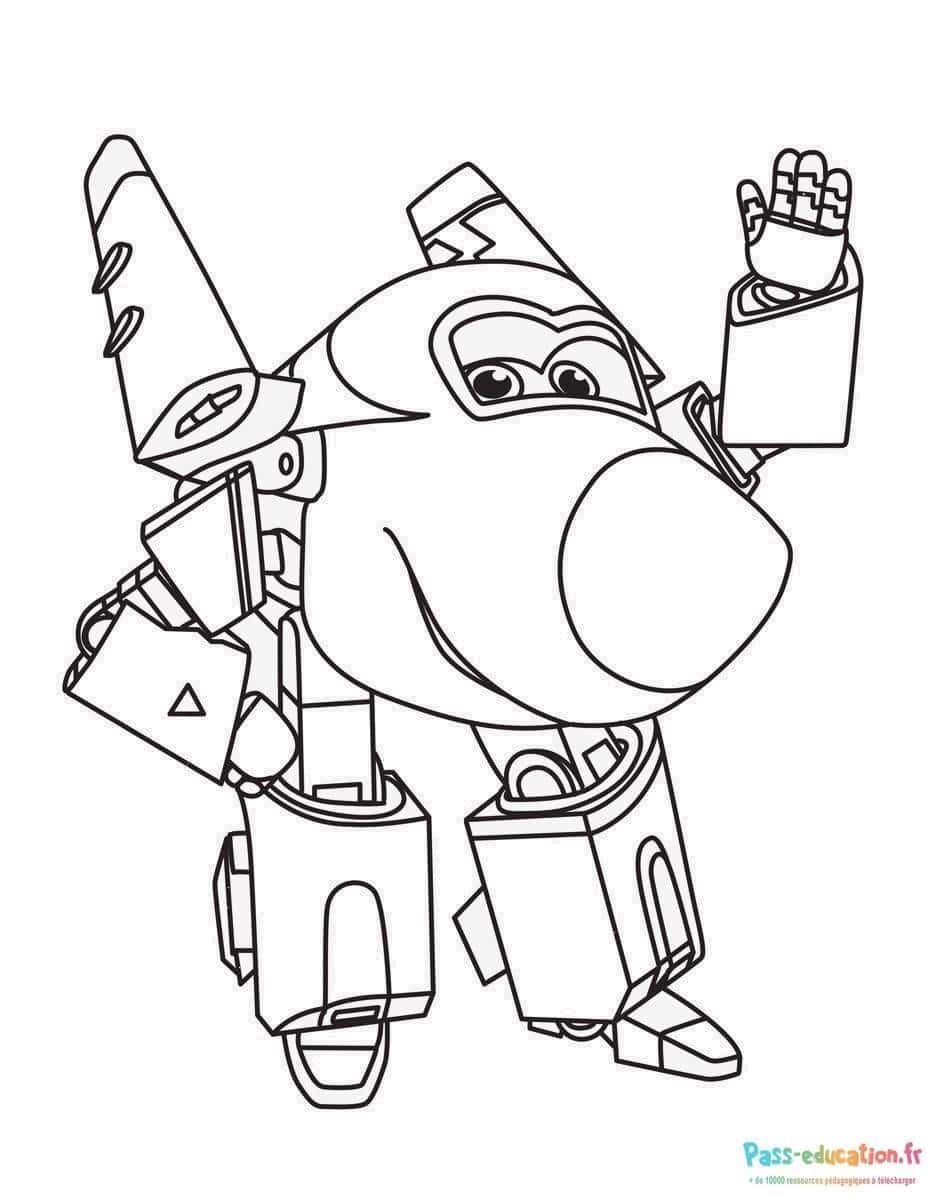Coloriage Super Wings Jett à imprimer et colorier