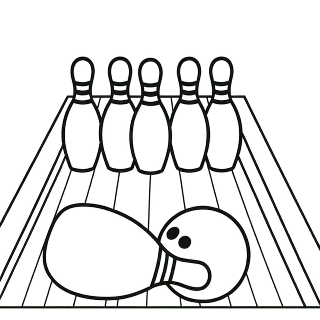 Coloriage Quilles de bowling à imprimer et colorier