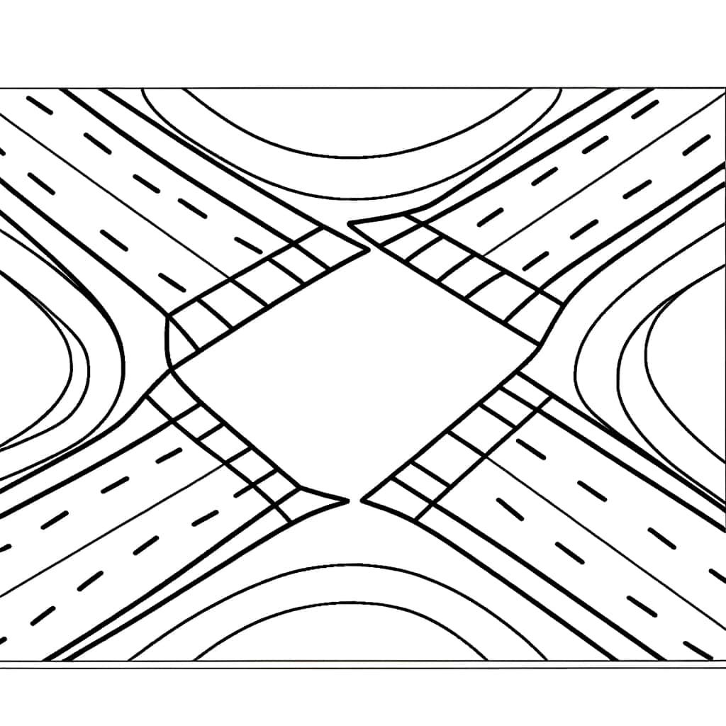 Coloriage Carrefour urbain à imprimer et colorier