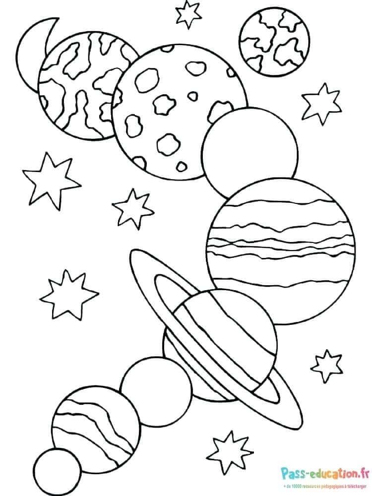 Coloriage Planètes et étoiles à imprimer et colorier