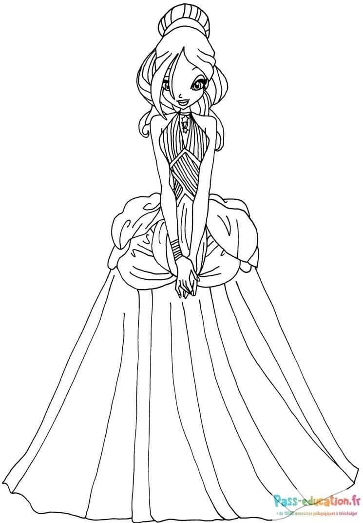 Coloriage Princesse Winx à imprimer et colorier