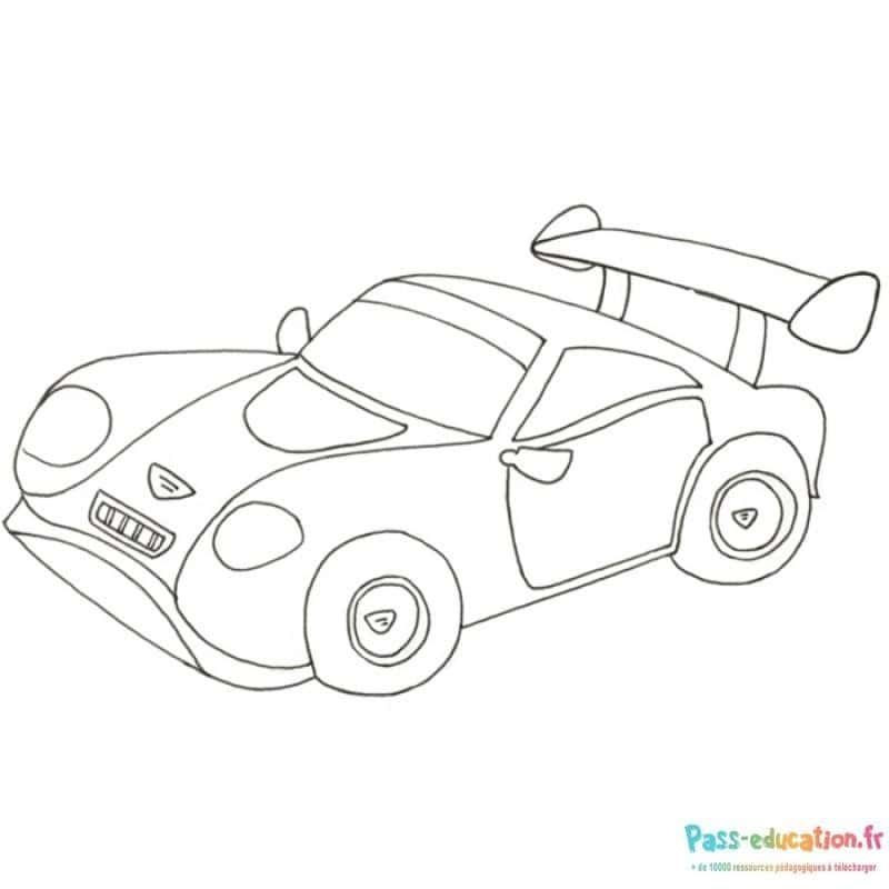 Coloriage Voiture de course à imprimer et colorier