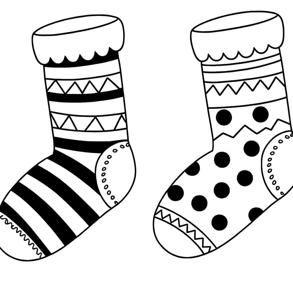 Coloriage Chaussettes fantaisie à imprimer et colorier