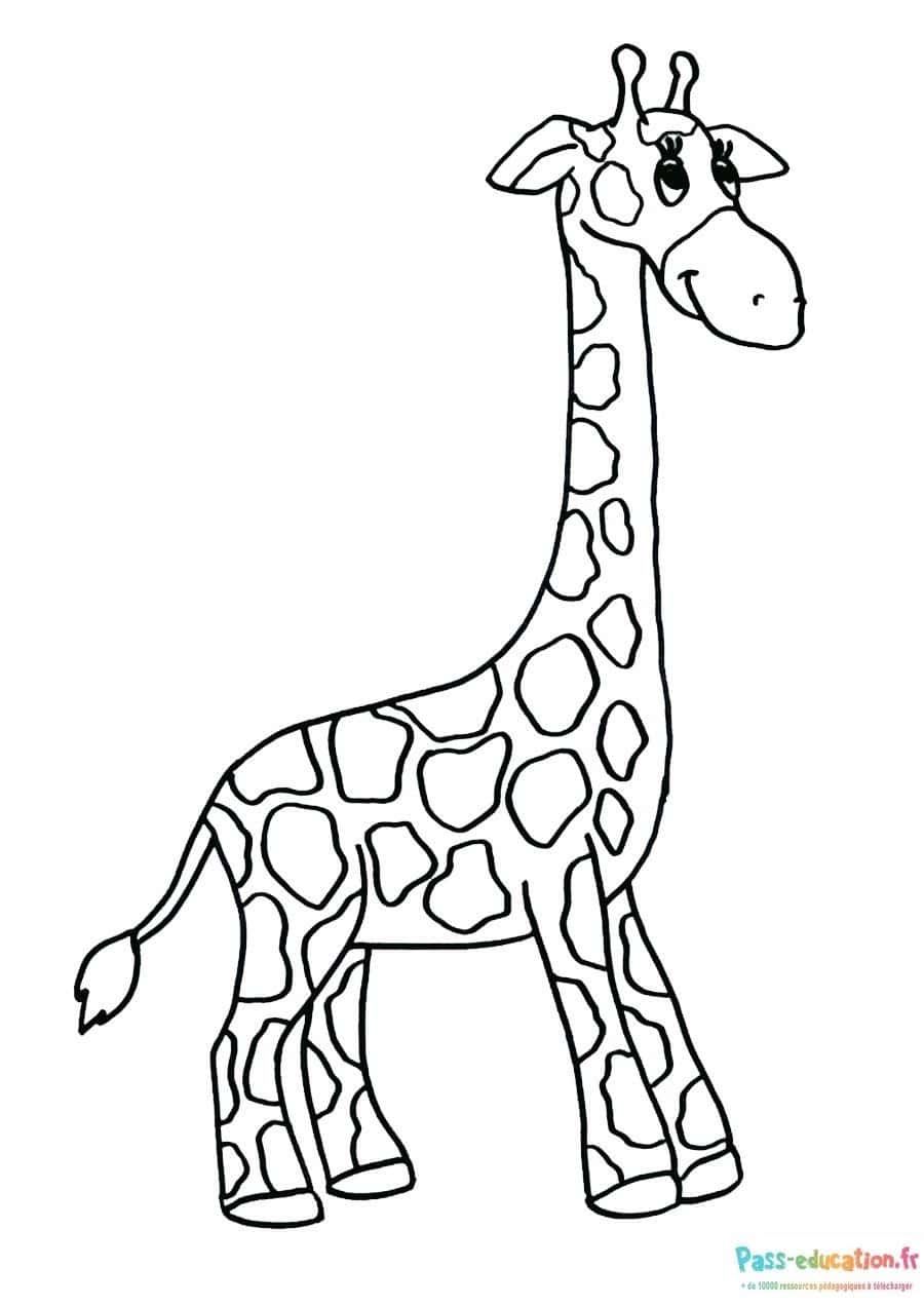 Coloriage Girafe amicale à imprimer et colorier