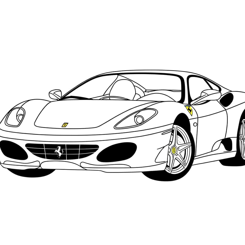 Coloriage Ferrari sportive à imprimer et colorier