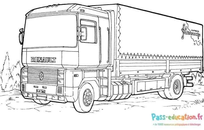 Coloriage Camion Renault à imprimer et colorier
