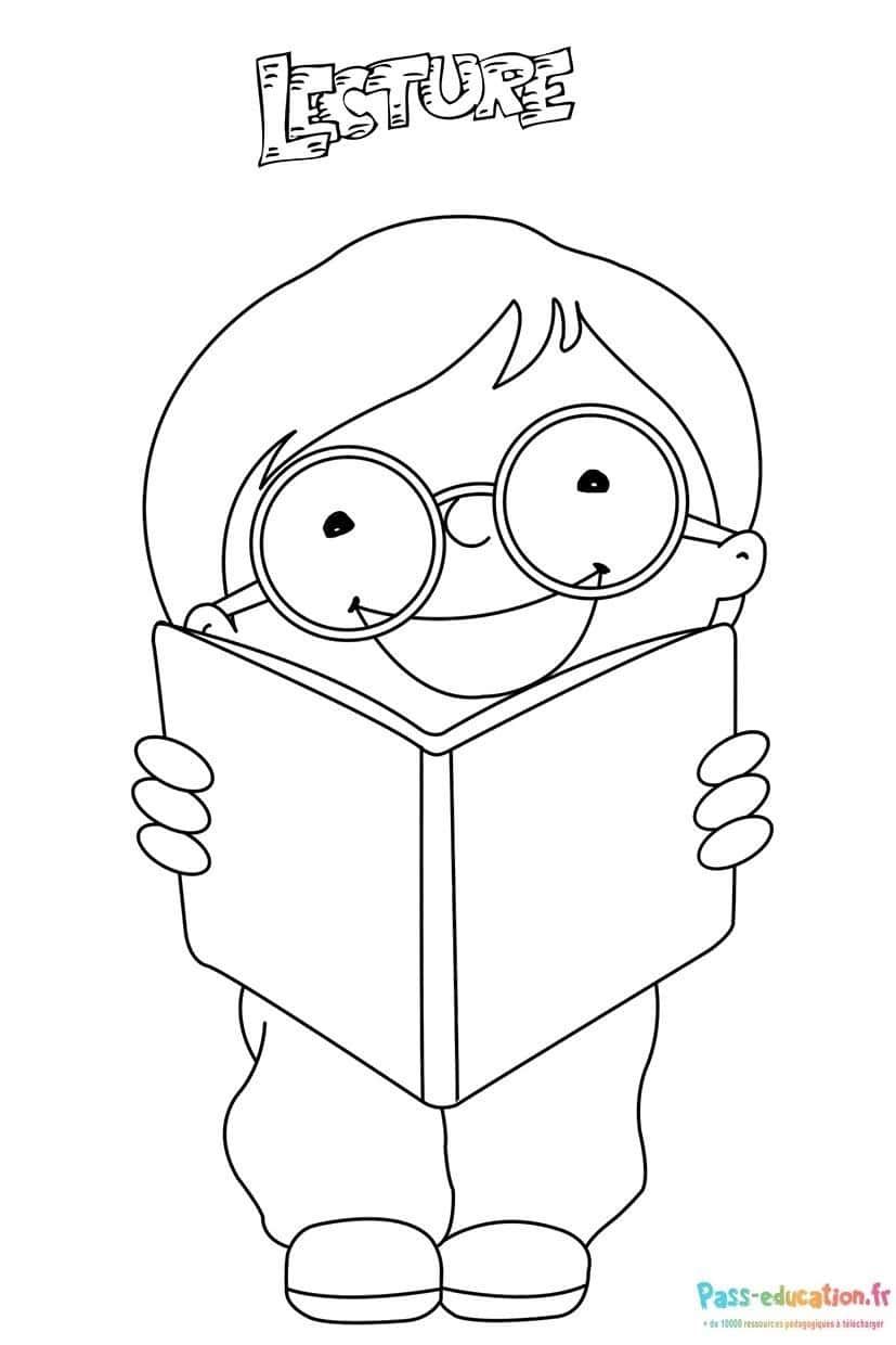 Coloriage Petit lecteur à imprimer et colorier