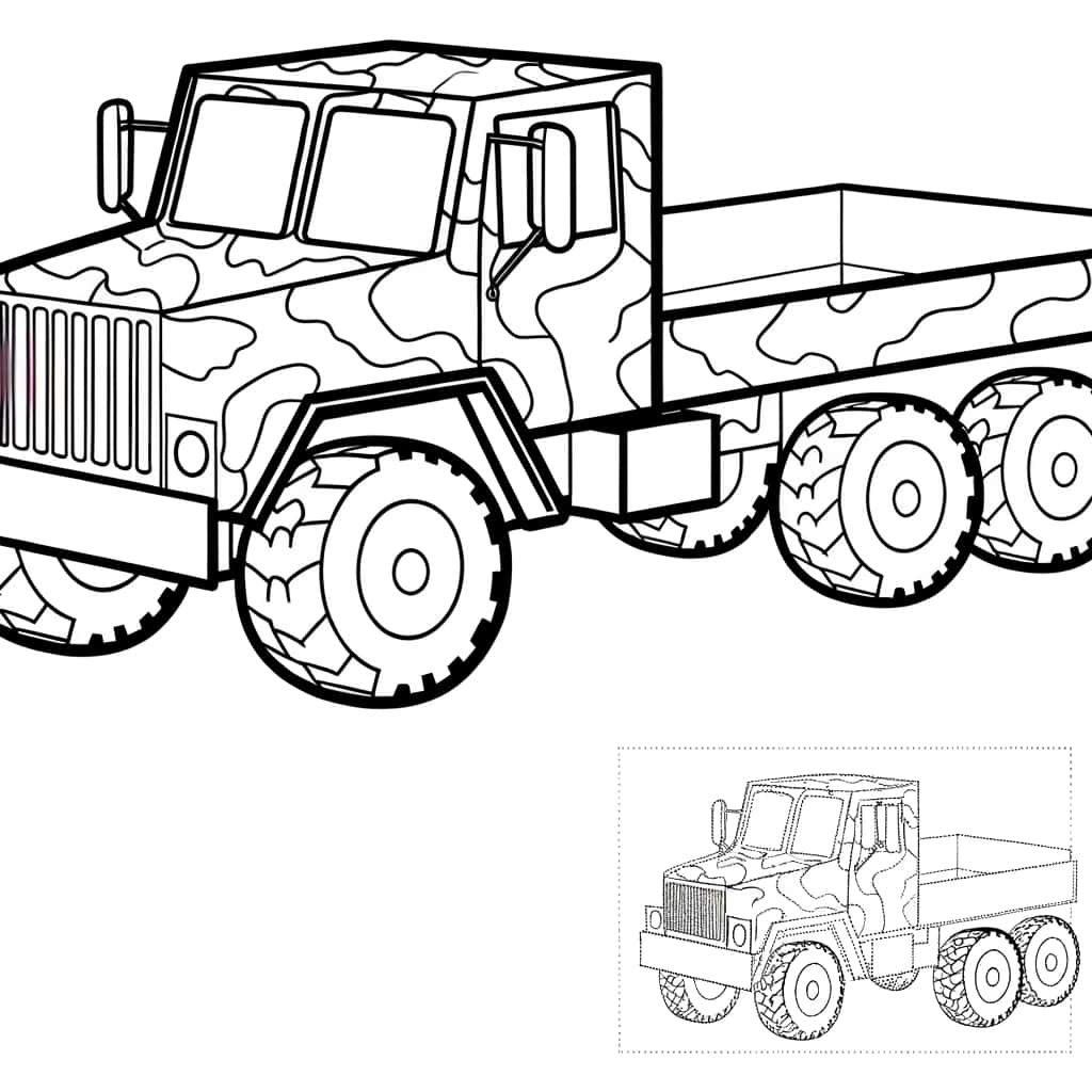 Coloriage Camion militaire à imprimer et colorier
