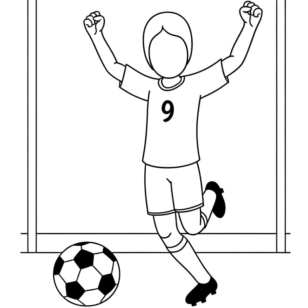 Coloriage Joueur de football célèbre à imprimer et colorier