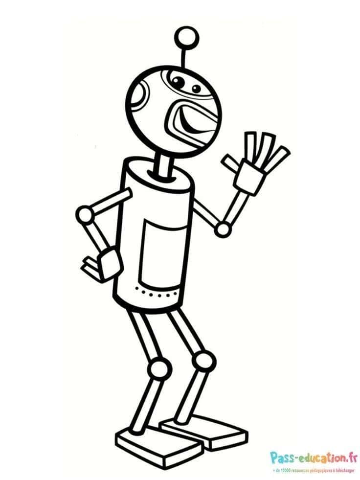 Coloriage Robot joyeux à imprimer et colorier
