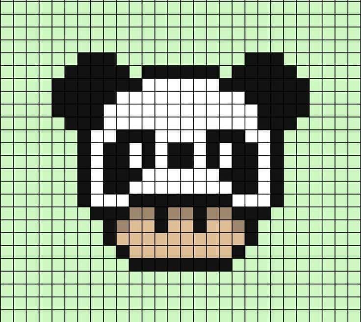 Coloriage Panda pixel à imprimer et colorier