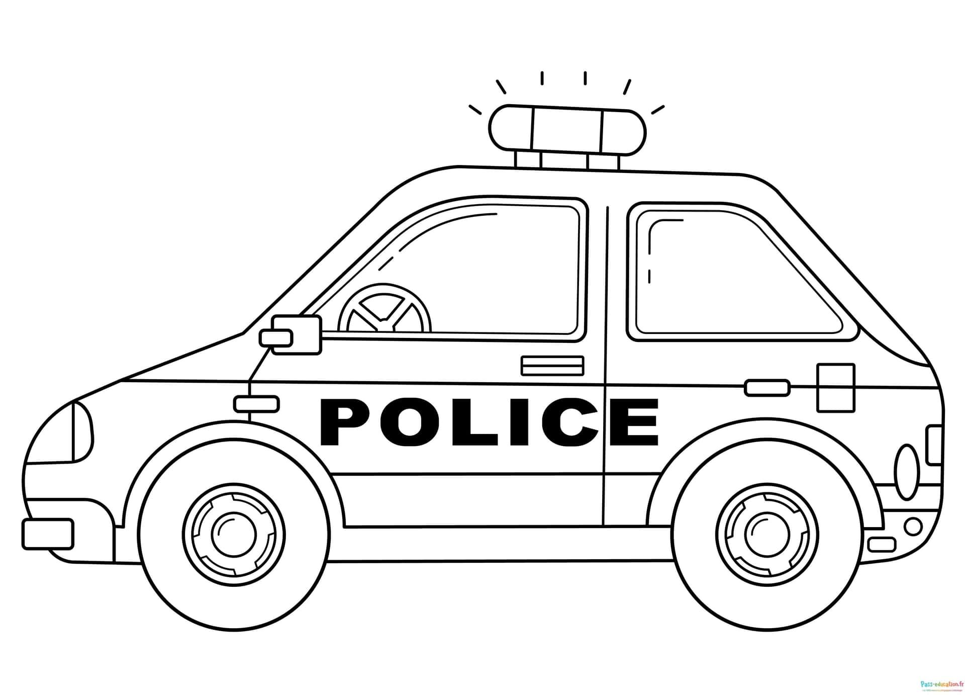 Coloriage Voiture de police à imprimer et colorier