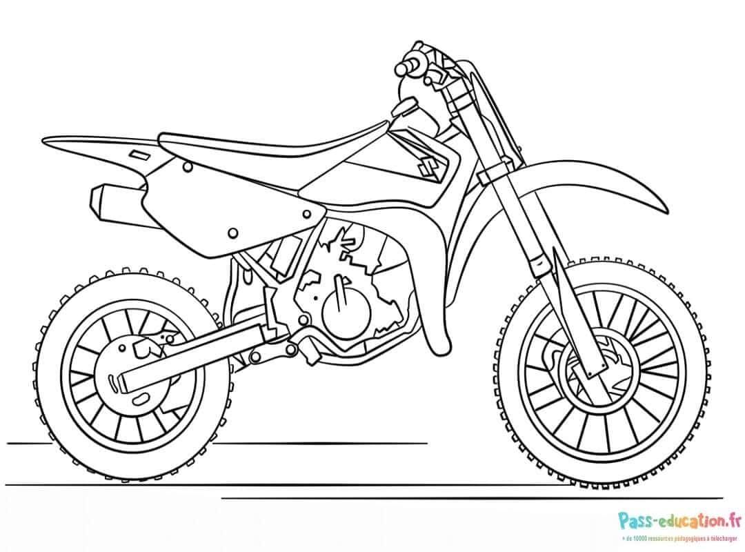 Coloriage Moto de cross à imprimer et colorier