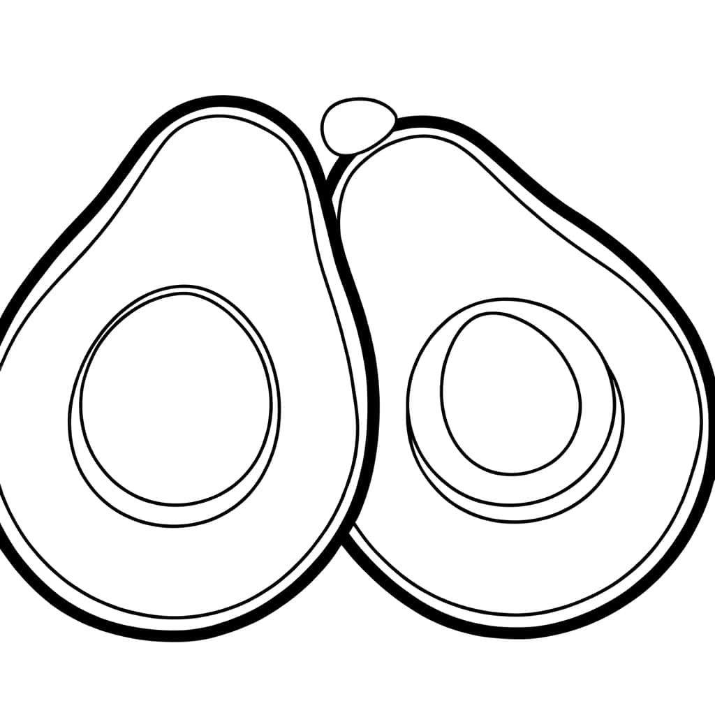Coloriage Avocat en deux parties à imprimer et colorier