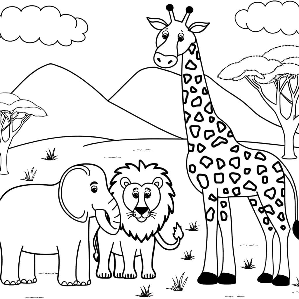 Coloriage Animaux sauvages à imprimer et colorier