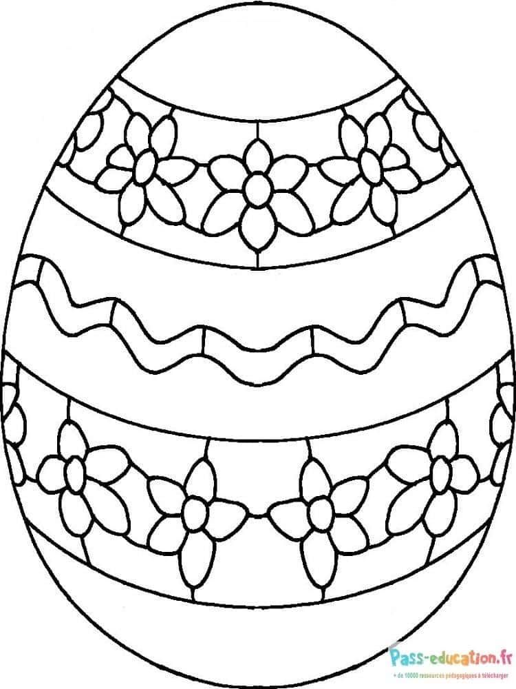 Coloriage Œuf de Pâques à imprimer et colorier
