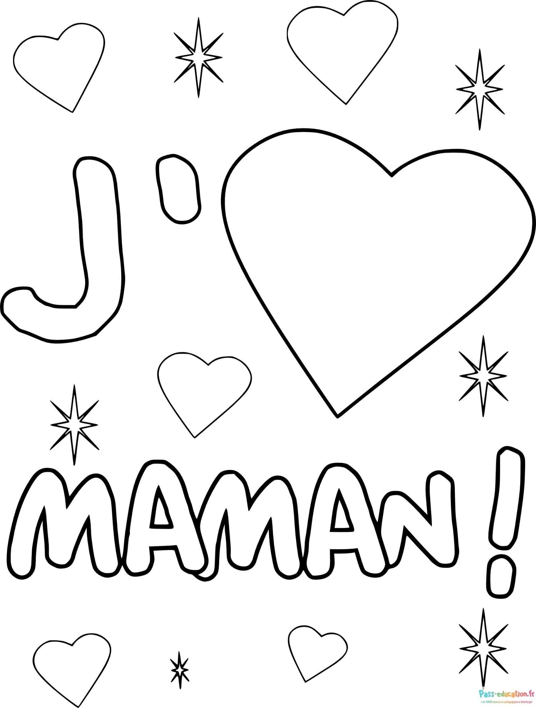 Coloriage Amour de Maman à imprimer et colorier
