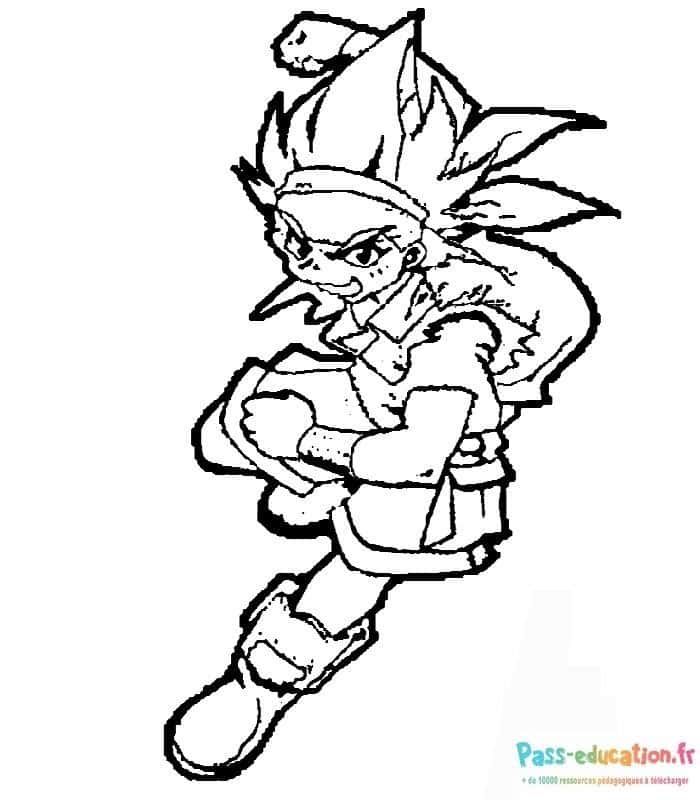 Coloriage Beyblade en action à imprimer et colorier